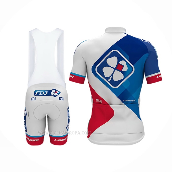 2017 Ropa Ciclismo FDJ Blanco Mangas Corta y Culotte Corto